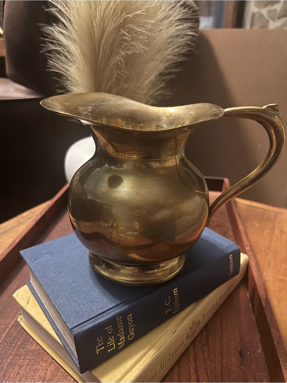 Brass Vintage Decorative Pitcher - Natural Patina, Made in India